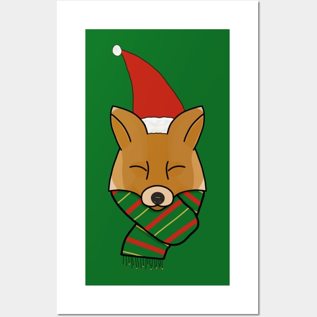 Merry Christmas, Fox! Wall Art by Lunar Scrolls Design